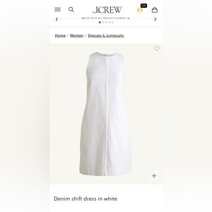 J Crew - White Denim Shift Dress